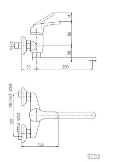 Смеситель для кухни Rav Slezak Sazava SA001.5/26 хром